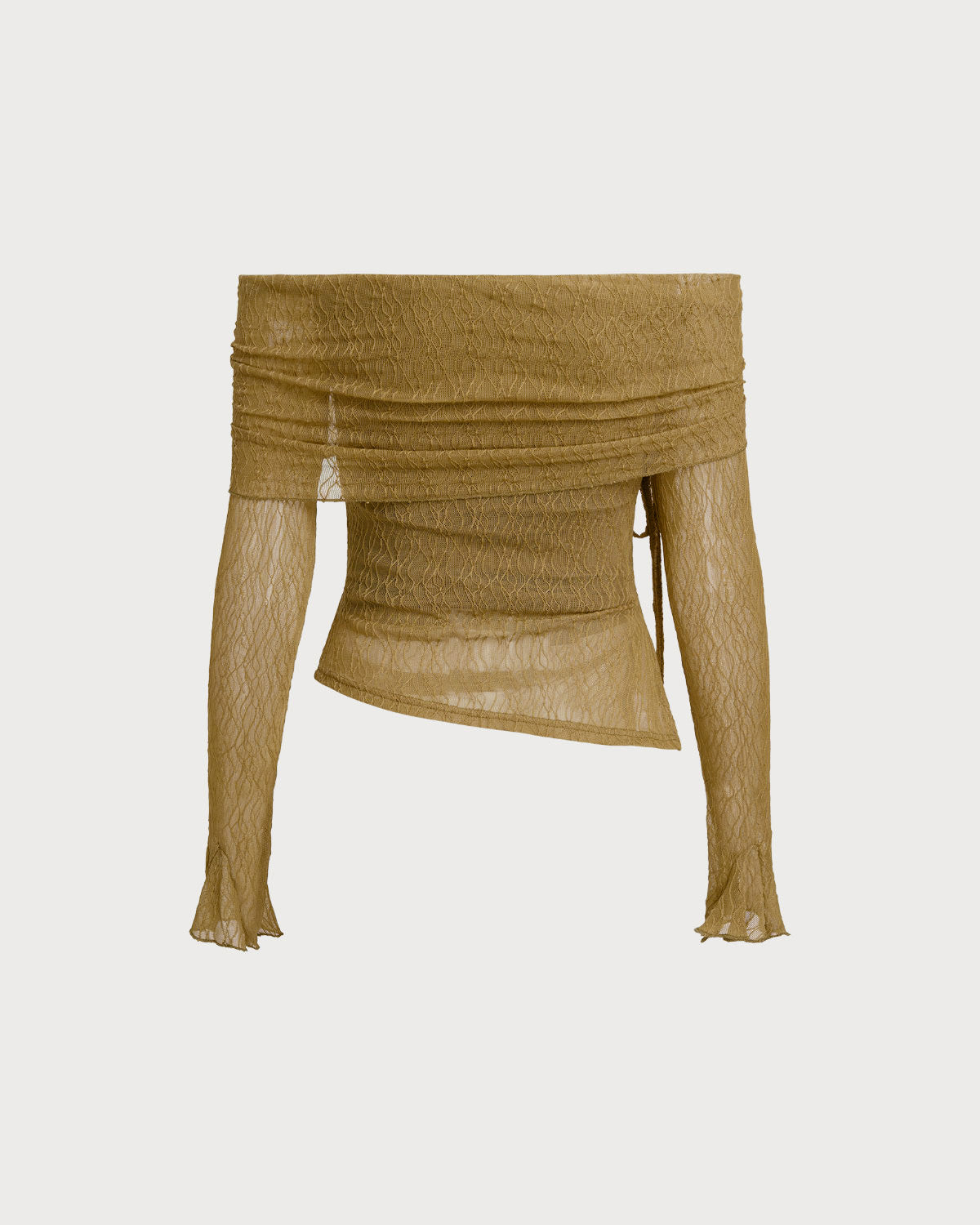 Green Off The Shoulder Bell Sleeve Tee