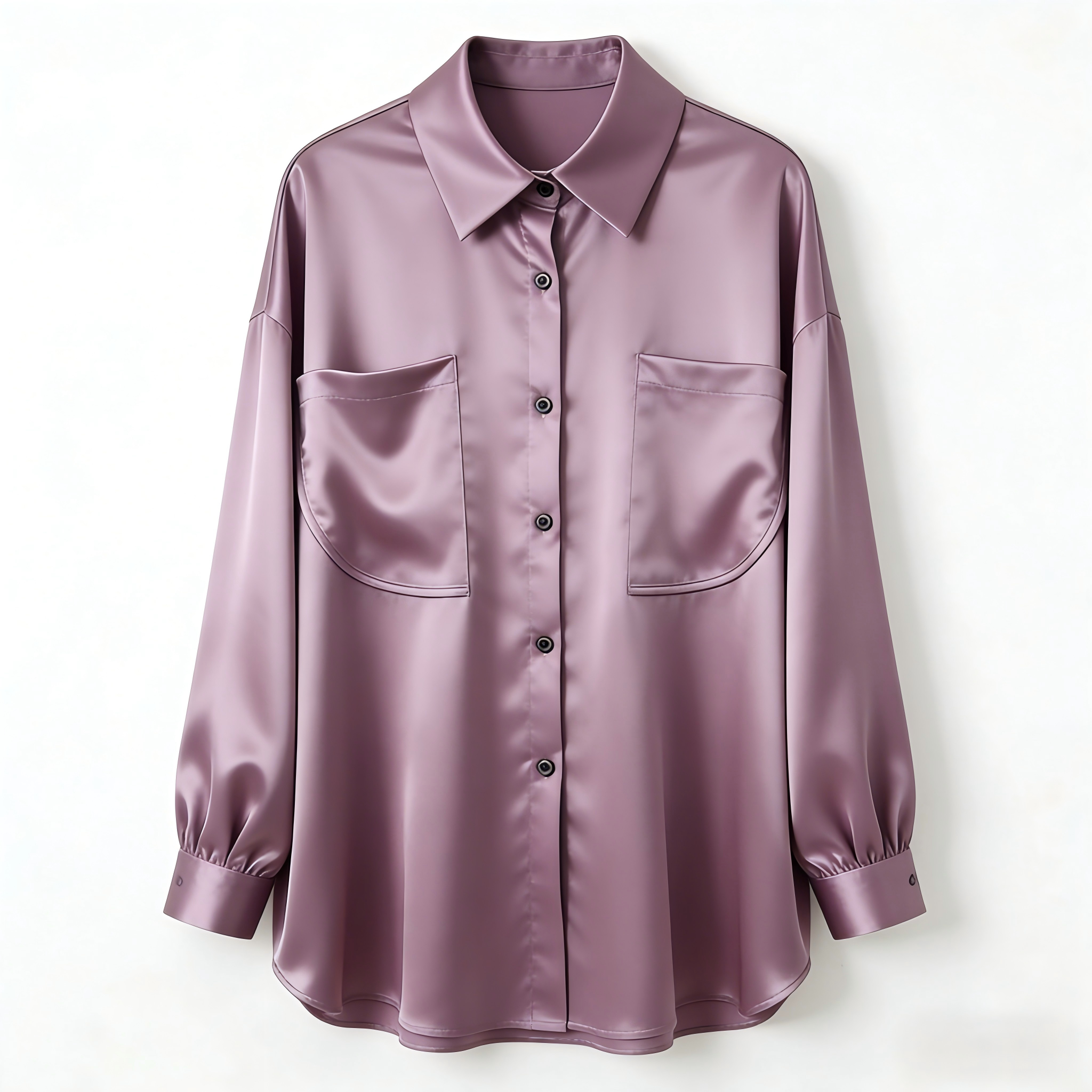 Autumn Korean style loose long sleeved purple shirt top